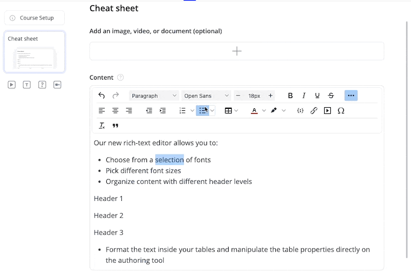 [RN - EN] Rich text editor.gif
