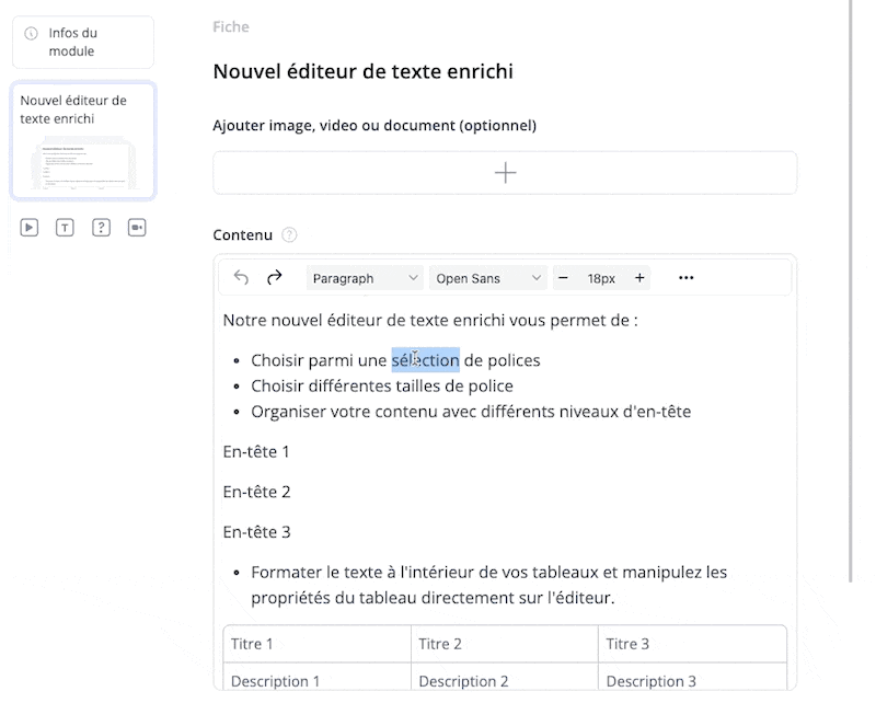 [RN - FR] Rich text editor.gif